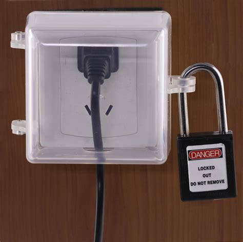 how to lock electrical box|lock box for electrical outlet.